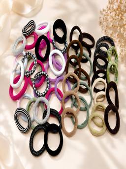 JEWELZ - Multi-Color Fabric Rubber Bands (Pack Of 52)