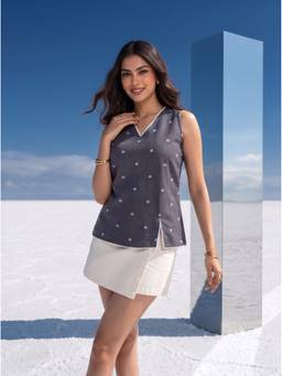 Mamicha - Grey Slate Cipher Top