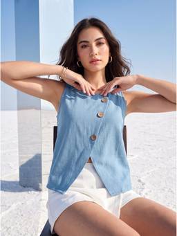 Mamicha - Blue Azure Drift Top