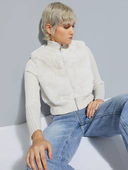 max - Off White Women Faux Fur Jacket