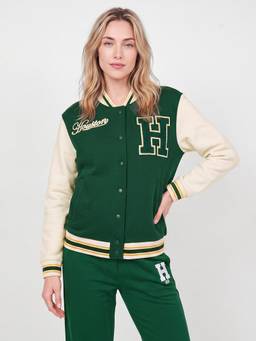 max - Green Women Embroidered Varsity Jacket