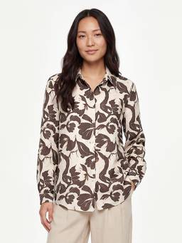 max - Beige Women Floral Print Shirt