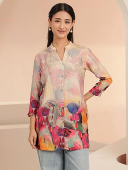 Libas - Multi Color Abstract Printed Panelled Kurti