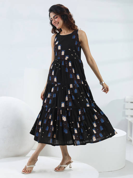 tribal formal dress Buy Libas Black printed fit and flared (XS) Online sparkly outfit