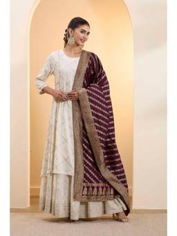Biba - Women Wine Poly Banarasi Woven Dupatta