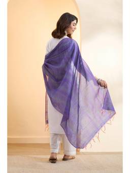 Biba - Women Purple Poly Loom Dupatta