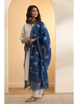 Biba - Women Navy Chanderi Shibori Dupatta