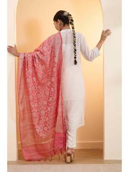 Biba - Women Red Poly Zari Dupatta