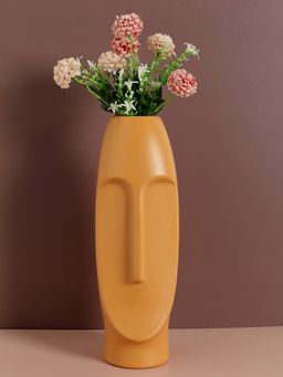 Bonhomie - Yellow Solid Face Shaped Ceramic Vase