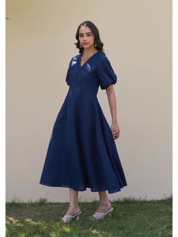AMOSHI - Pia Midi Dress -Navy Blue