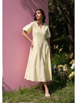 AMOSHI - Pia Midi Dress -Butter Yellow