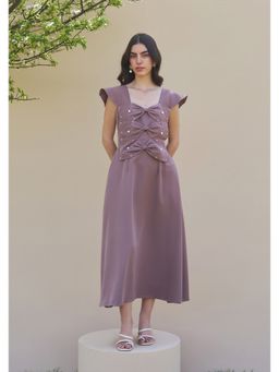 AMOSHI - 3 Bow Midi Dress -Brown