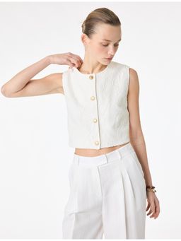 Koton - Floral Textured Waist Top