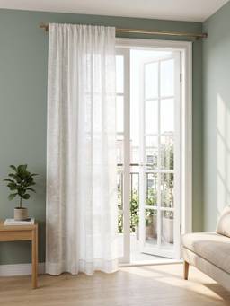 Freedom Tree - Creatures Of Canopy Printed White Cotton Cambric Door Curtain (7 Feet)