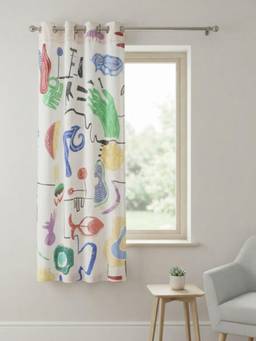 Freedom Tree - Face To Face Printed Multicolored Cotton Cambric Window Curtain (5 Feet)