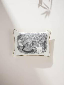 Freedom Tree - Charcoal Printed Rectangle Cushion Cover (14 x 20 Inches)