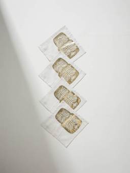 Freedom Tree - Udanti Palm Beige Gold Floral Printed Pure Cotton Table Napkin Set of 4