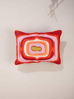 Freedom Tree - Mineral Red Geometric Printed Rectangle Cushion Cover (14 x 20 Inches)