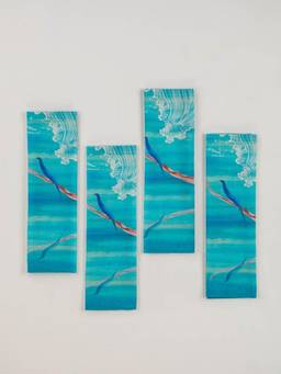 Freedom Tree - Pica Pica Spring Teal Floral Printed Pure Cotton Dinner Table Napkin Set of 4