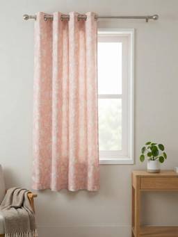 Freedom Tree - Ahnan Printed Peach Cotton Flex Window Curtain (5 Feet)