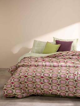 Freedom Tree - Landfall Ogee Mineral Green Geometric Printed Cotton Cambric Single Bed Duvet