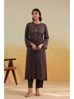 RATAN JAIPUR - Brown Classic Kurta with Pant