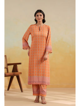 RATAN JAIPUR - Orange Classic Kurta with Pant