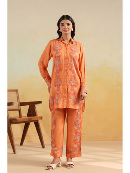 RATAN JAIPUR - Peach Honeycomb Co-ord Set