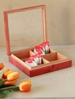 Unravel India - Wooden Red Masala Spice Box