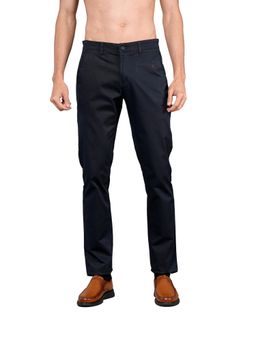 Cantabil - Men Navy Blue Solid Casual Trouser