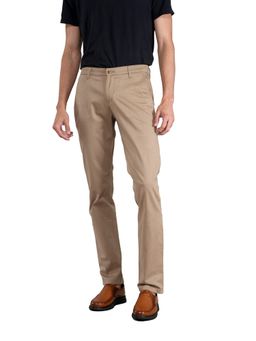 Cantabil - Men Khaki Solid Casual Trouser