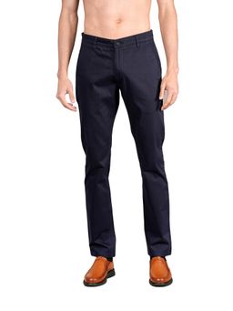 Cantabil - Men Blue Solid Casual Trouser