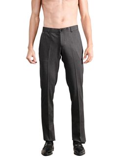 Cantabil - Men Black Self Design Formal Trouser