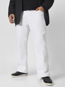 Urbano Plus - Mens White Washed Straight Stretchable Jeans