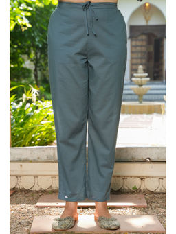 ARAMYA - Grey Soft Cotton Women Solid Pant