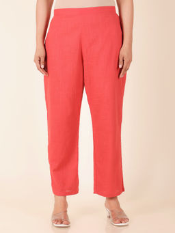ARAMYA - Coral Soft Cotton Women Solid Pant