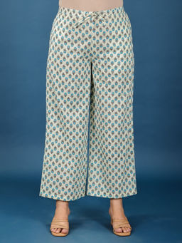 ARAMYA - White Soft Women Cotton Butti Palazzo