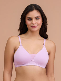 Nykd by Nykaa - Breathe Cotton Triangle Cup Padded Non Wired T-Shirt Bra NYB003 Purple