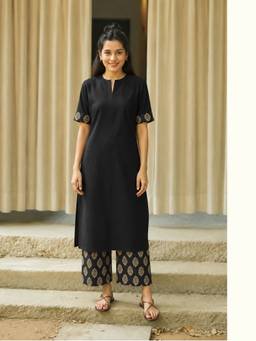 MONK & MEI - Black Mehr Kurta with Trousers