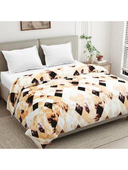 Haus & Kinder - Multi-Color Soft Embrace Flannel Printed Double Blanket, 220 Gsm