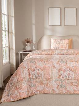 Maspar - Orange 100% Cotton Super Soft 300 GSM (60 x90 ) Single Bed Quilt For Winter