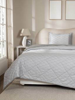 Maspar - Grey 100% Cotton Super Soft 110 GSM (60 x90 ) Single Bed Quilt