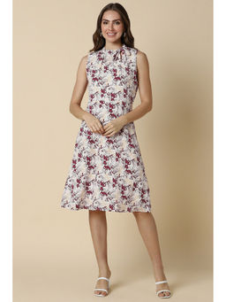 Allen Solly - Women White Print Casual Dress