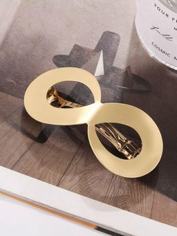 Yellow Chimes - Infinity French Barrette Hair Clip Golden