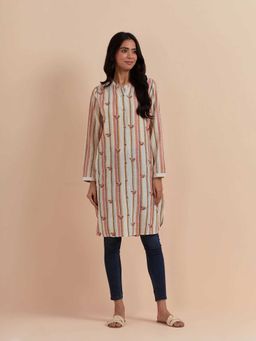 Mukul - Multi-Color Embroidered Cotton Kurta
