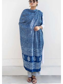 NILAM INDIA - Leher Indigo Modal Satin Dupatta