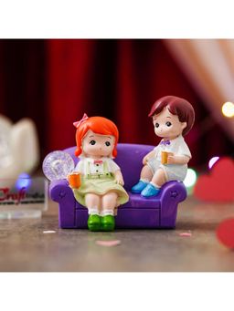 eCraftIndia - Cute Romantic Couple Showpiece Sitting on Sofa Valentine Gift