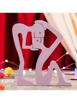 eCraftIndia - Wooden Handcrafted Romantic Kissing Couple Showpiece Valentine Gift