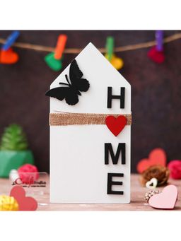 eCraftIndia - Wooden Home Heart Butterfly Decorative Showpiece Valentine Day Gift
