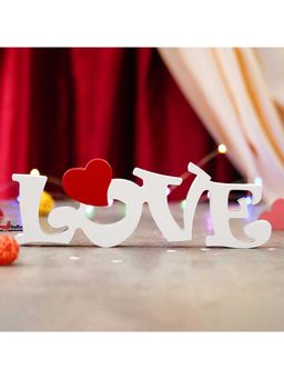 eCraftIndia - Wooden Heart Love Decorative Showpiece for Home Decor Valentine Day Gift